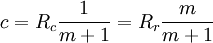 c = {R_c} \frac {1}{m+1} = {R_r} \frac {m}{m+1}